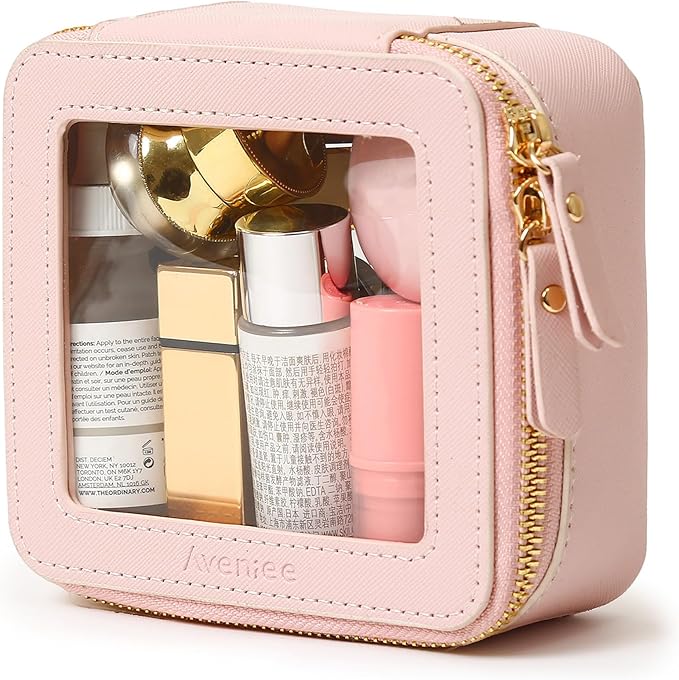 Aveniee Mini Clear Makeup Bag, Small Cosmetic Bags Travel Toiletry Pouch by Aveniee