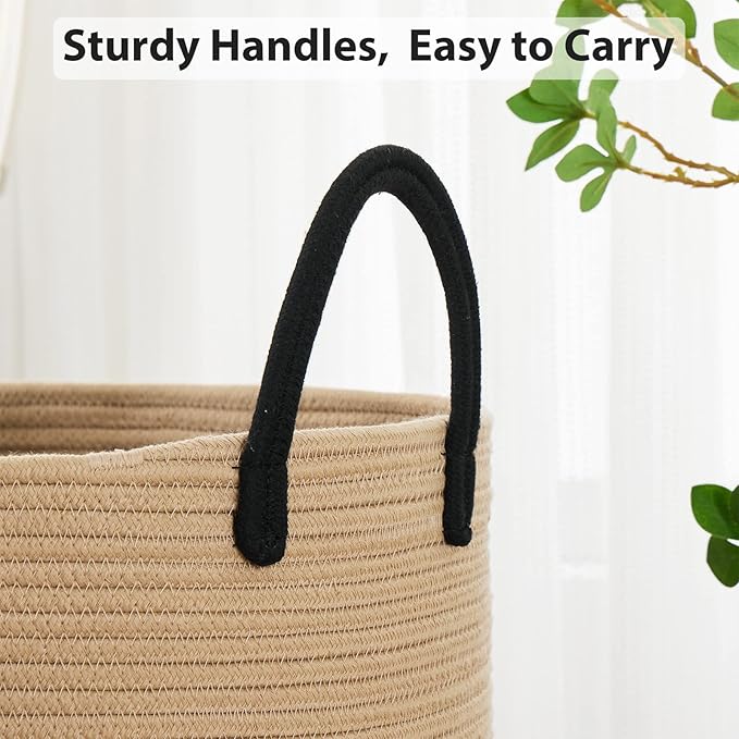 Fiona's magic 58L Large Woven Laundry Hamper, Tall Cotton Rope Laundry Basket - Image 5