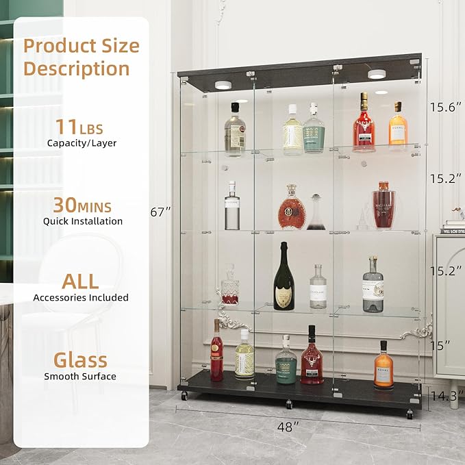 Beauty4U Glass Display Cabinet - Image 2