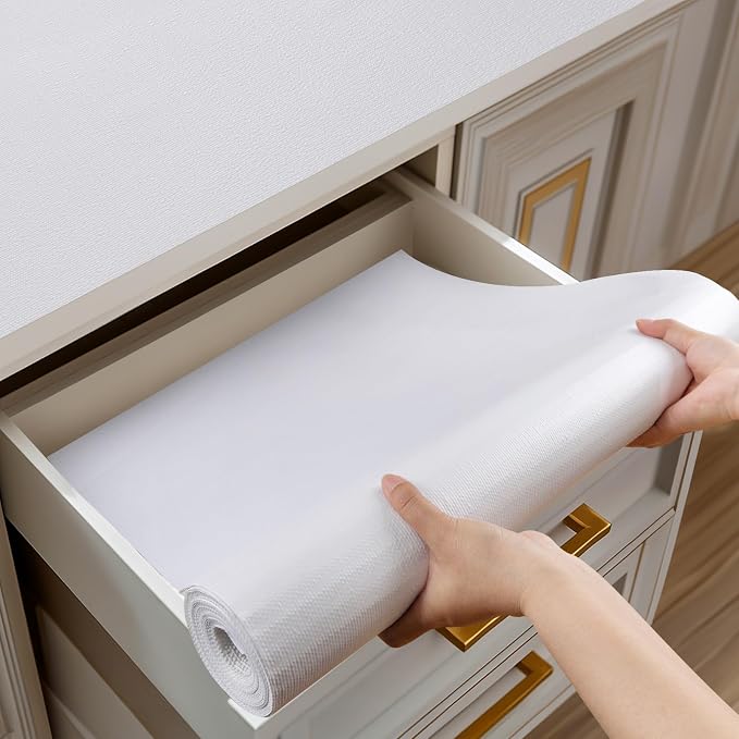 Shelf and Drawer Liner for Kitchen Cabinets Non-Adhesive, Strong Grip Non-Slip by Shinlendid