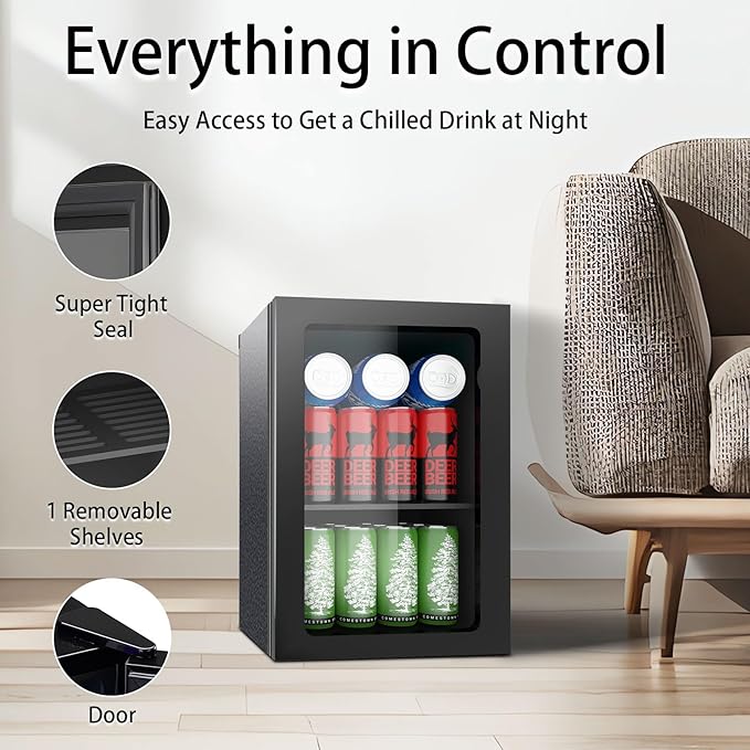 Compact 24 Can/0.9 Cu.Ft Mini Fridge - Image 2