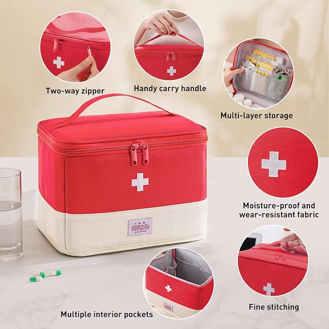 Medication Organizer Storage Bag, Large Capacity Portable Pill Bottle Organizer - Image 4
