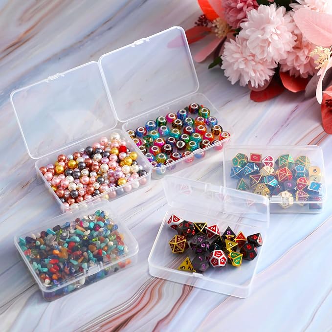 SATINIOR 48 Packs Clear Small Plastic Containers Transparent Storage Box - Image 7