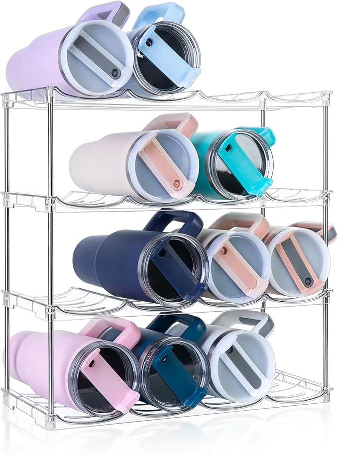 Larger Water Bottle Organizer for Stanley 40 oz Tumbler, Stackable Water Bottle by Amoot
