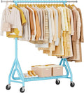 Heavy Duty Clothing Rack, Metal Clothes Rack Load 450 LBS, Rolling Coat Racks by JIEJIERUI
