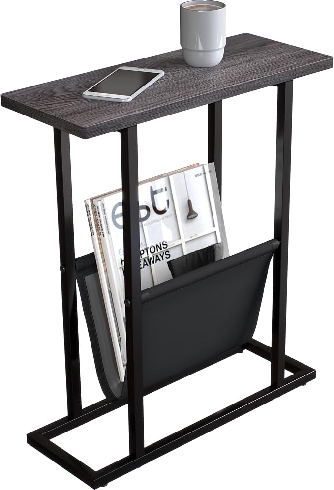 Yusong Narrow Side Table for Small Spaces, Small End Table by Yusong