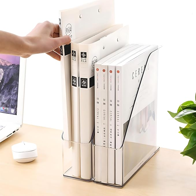 4-Pack Acrylic Magazine Holder & Book Organizer Clear Desktop File Storage Rack - Image 6