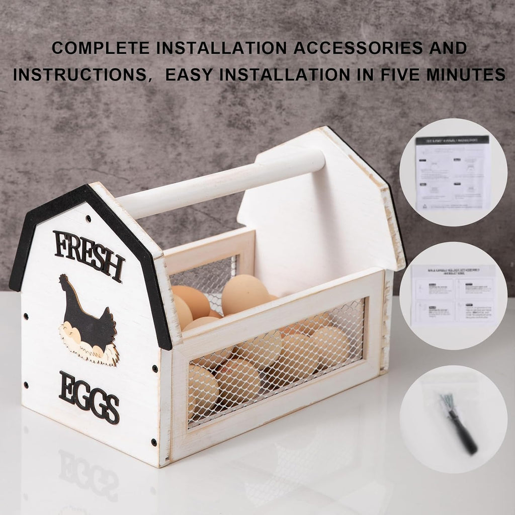 ZSHLXM Wood Farmhouse Egg Collecting Basket - Gather Fresh Eggs from
