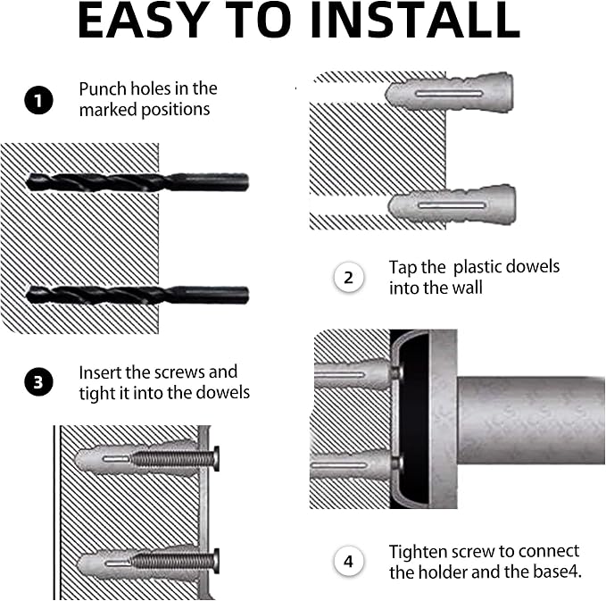 Bathroom Hair Dryer Holder Hair Care Tools Holder Wall Mount Chrome Finished - Image 8