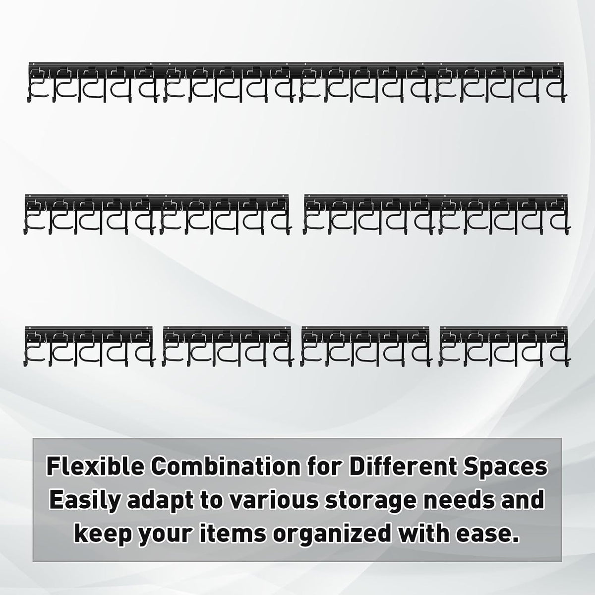 LEYU Metal Garage Tool Organizer Wall Mount, 2 Pack Garden Tool