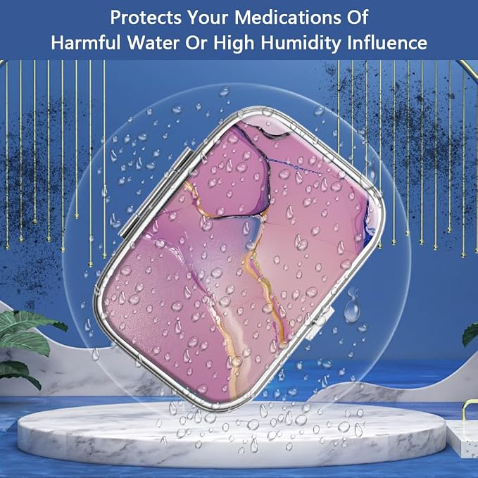 Pill Box 2 Compartment Small Pill Case, Portable - Image 2