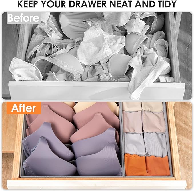 Drawer Organizer Clothes, 8 Pack Dresser Organizer Bins - Image 5