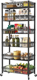 SINGAYE Shelf 6 Tier Wire Shelving Unit Adjustable Storage Shelves Big Basket by SINGAYE