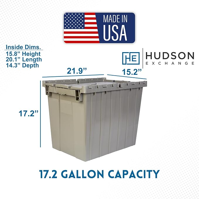 Hudson Exchange 21.9 x 15.2 x 17.2” Storage Tote Distribution Container - Image 2