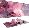 Pink Gaming Mouse Pad 35.4"x15.7"Desk Mat Anti-Slip Rubber Base & Durable by ANNAQUEEN