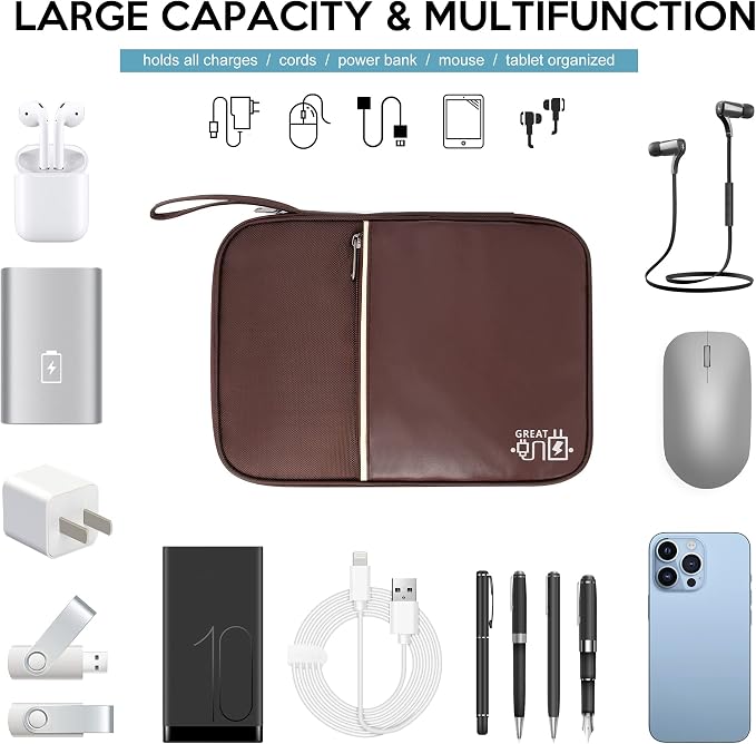 SELLYFELLY Electronics Organizer Travel Cord Organizer Case Compact Electronics - Image 4