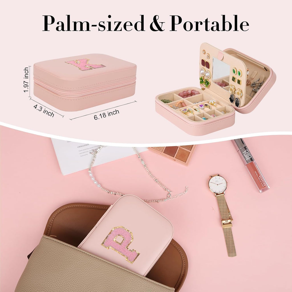 Travel Jewelry Case, Jewelry Box with Mirror, Jewelry Organizer Bridal
