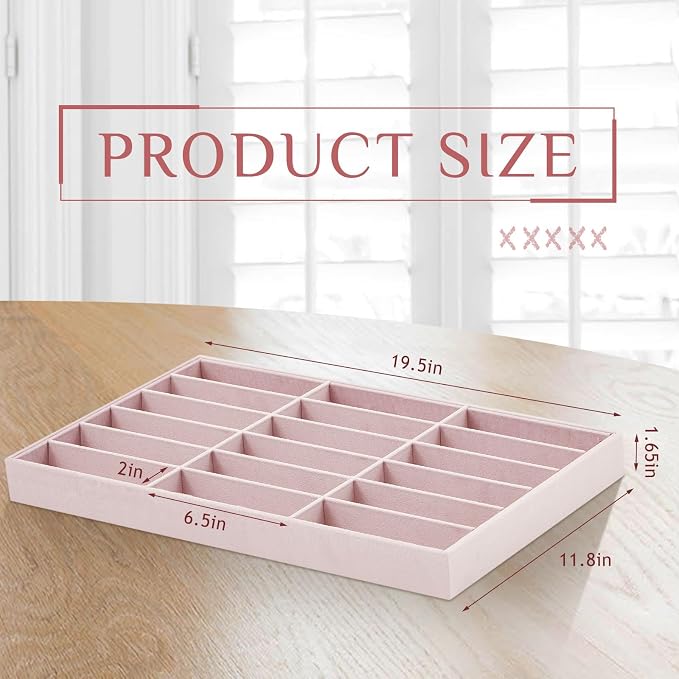 Amylove 2 Pcs Sunglass Organizer Trays Glasses Stackable Jewelry Trays Sunglass - Image 2