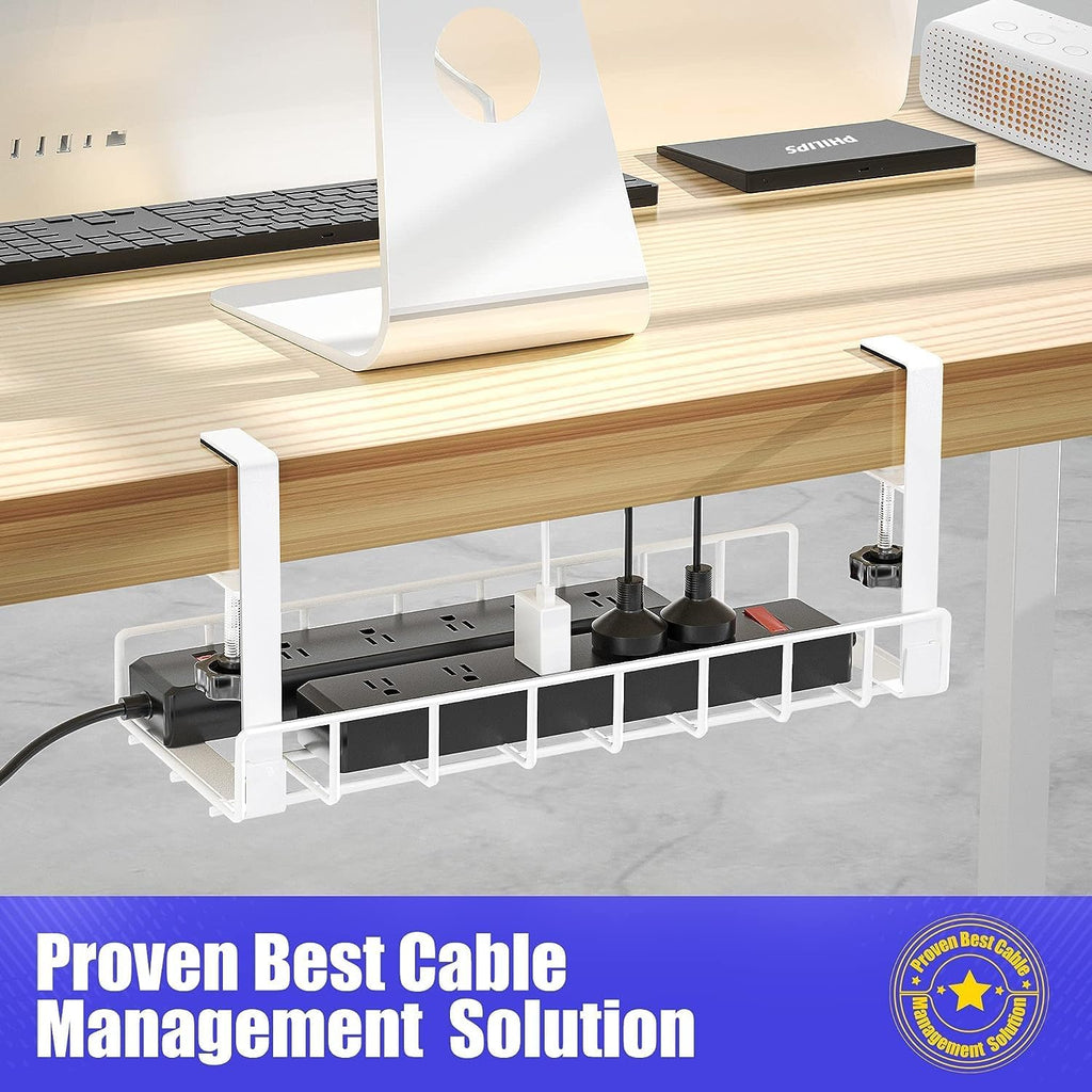 Under Desk Cable Management Tray, Xpatee Upgraded Wire Management No