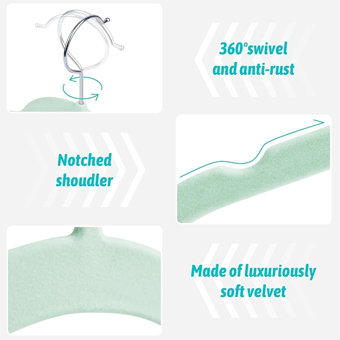 30 Pack Velvet Hangers – Non-Slip Slim Clothes Hangers - Image 2