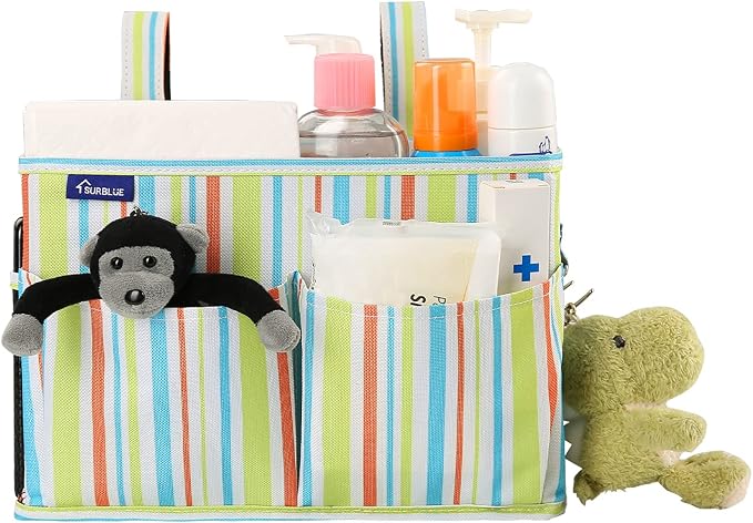 Surblue Bedside Caddy Hanging Bed Organizer Storage Bag Pocket - Image 3
