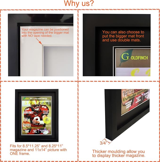 Goldfinch 2 Packs Sports Magazine Frame Displays Magazines Measuring 8.5 x - Image 3