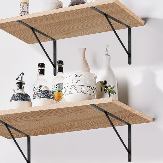 8 Pack L18 x H 12" Black Heavy Duty Shelf Brackets - Image 5