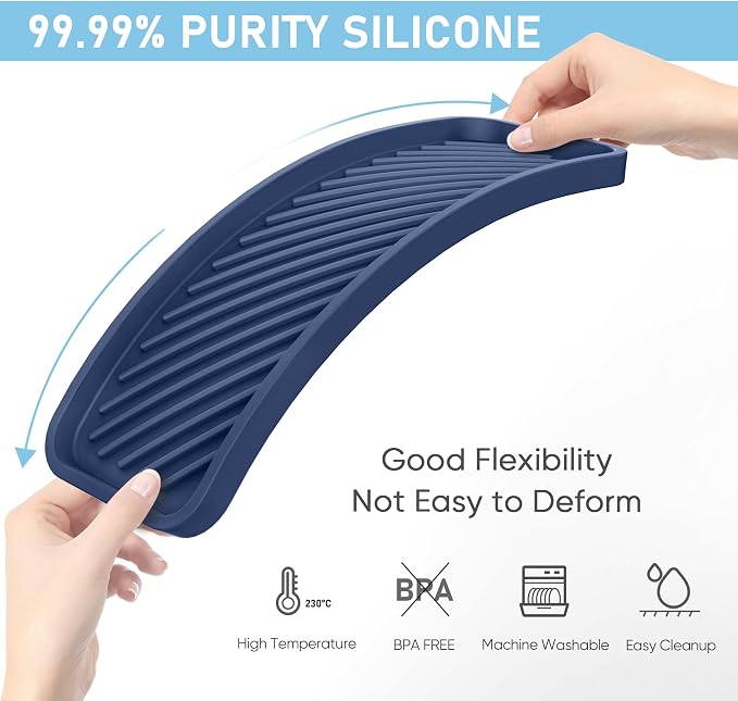 EG-SIPRO Silicone Sponge Holder, Kitchen Sink Organizer Tray, Sponge Caddy - Image 3