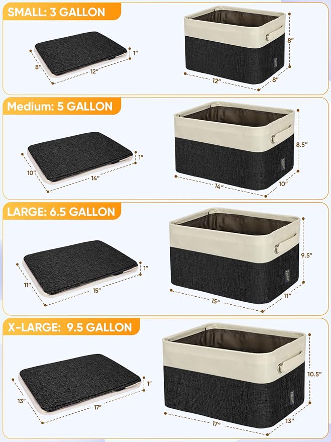 BALEINE 2 Pack Fabric Storage Bins - Image 2