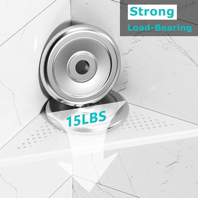Bathroom Corner Shelf, Recessed 12" Shower Shelf Caddy, SUS304 Stainless Steel - Image 6