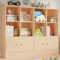 Cozy Castle Oak Wood Bookcase, 12 Cube Storage Organizer Shelf by CozyCastle