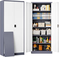 SISESOL Storage Cabinet with Doors and Shelves, Steel Lockers by SISESOL