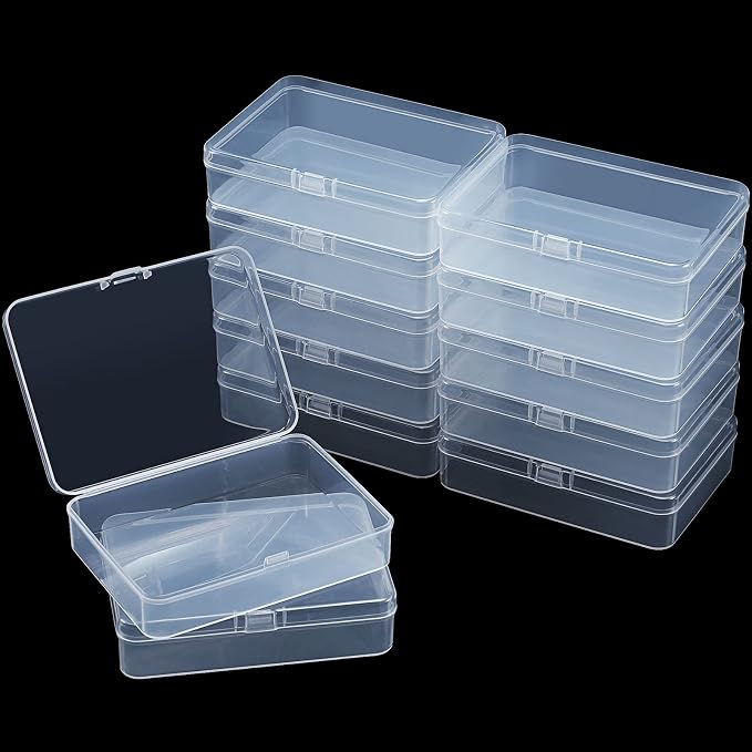 SATINIOR 48 Packs Clear Small Plastic Containers Transparent Storage Box - Image 4