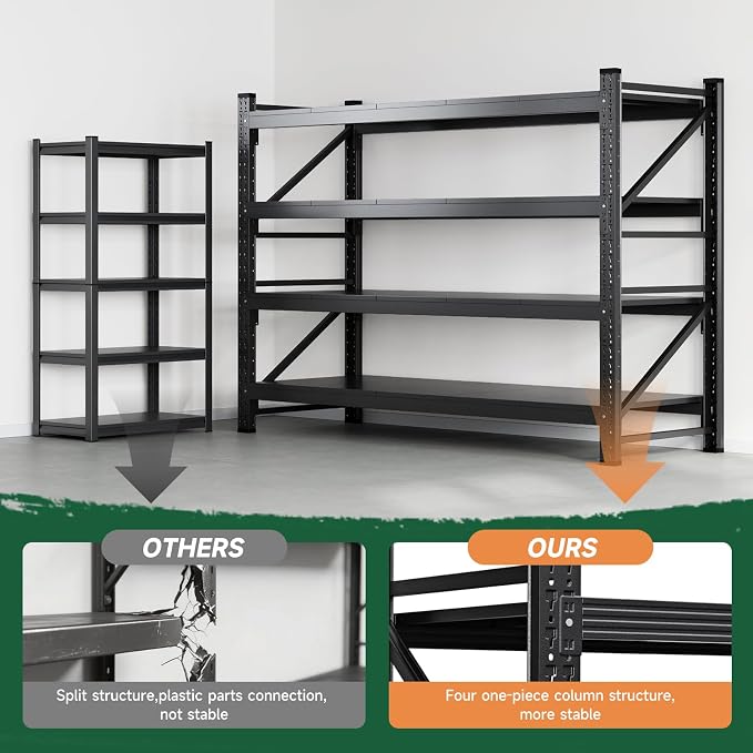Letaya 4000LBS Storage Shelves Heavy Duty, 4 Tier Adjustable Utility Rack Shelf - Image 9