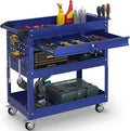 3-Tier Rolling Utility Cart, Metal Heavy Duty Utility Cart on Wheels by WanmwillToolOrganizer