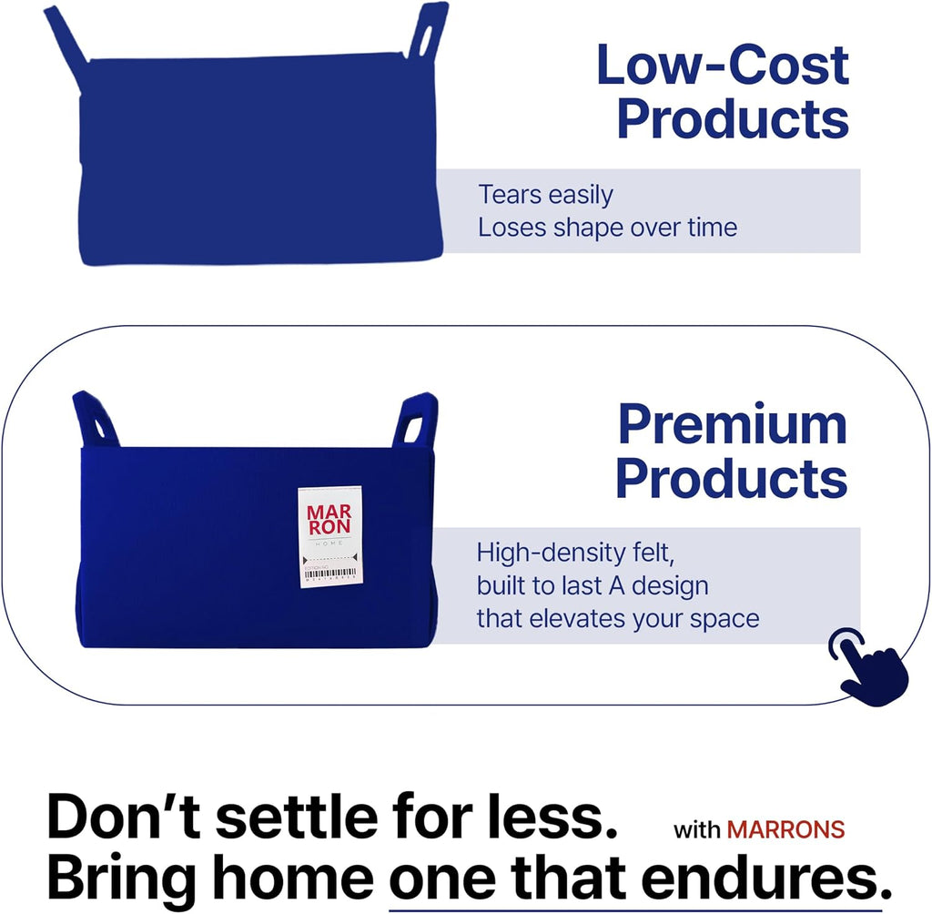 Collapsible Felt OLIVE Storage Bin Large 14.6"x9.4"x9.4" – Foldable