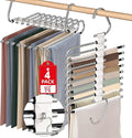 Upgrade 9 Layers Pants Hangers Space Saving, Non Slip Stainless Steel by Besslly