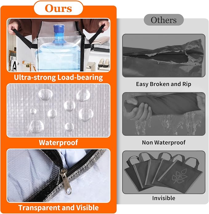 8 Pack Clear Storage Bags for Comforter, Clothes & Bedding, Plastic Blanket - Image 5
