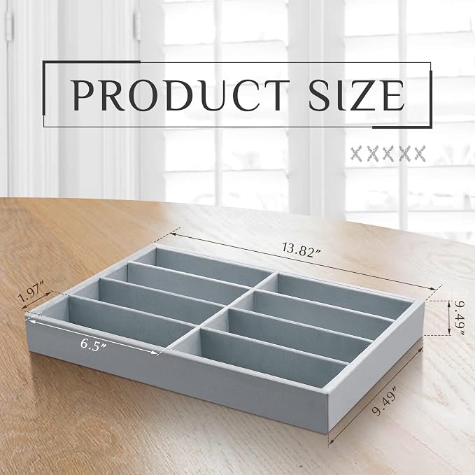 Amylove 2 Pcs Sunglass Organizer Trays Glasses Stackable Jewelry Trays Sunglass - Image 2
