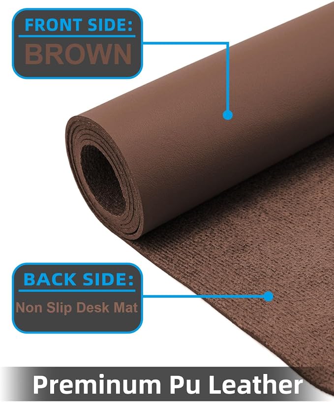 Small Desk Mat, Leather Desk mat, Desk Mouse pad, Office Desk mat, Laptop Mat - Image 2