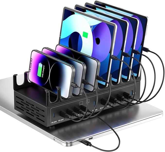 470W Charging Station for Multiple Devices, 12-Port USB C Charging Station by Unknown