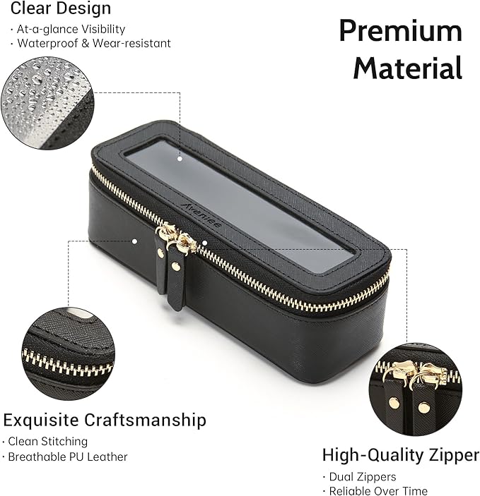Aveniee Clear Makeup Brush Bag, Slim Cosmetic Brush Holder, Small Toiletry Bag - Image 3