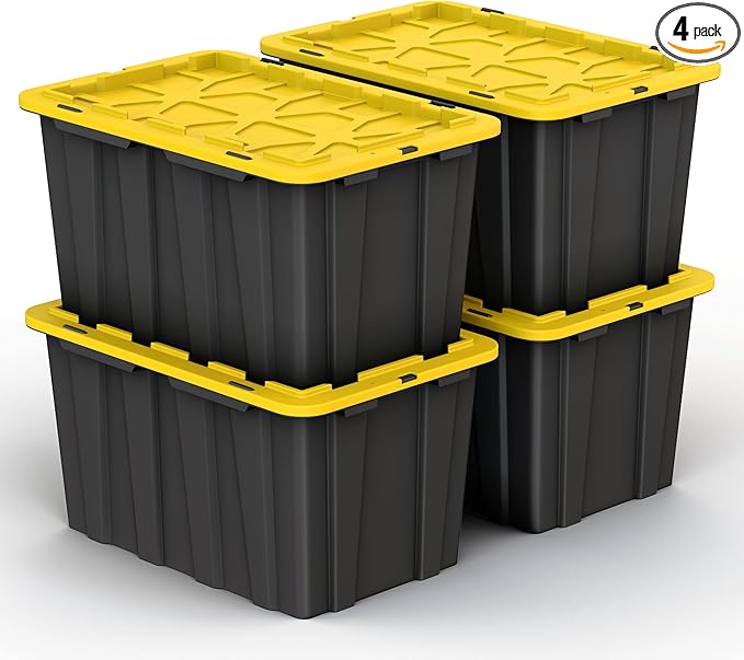 Lifetime Home 4 Pack of Large 17 Gallon Plastic Storage Bin Tote Organizing by BestSellingProducts