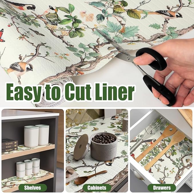 Shelf Liner for Kitchen Cabinets Non-Adhesive, Cabinet Liner for Shelves Non - Image 4
