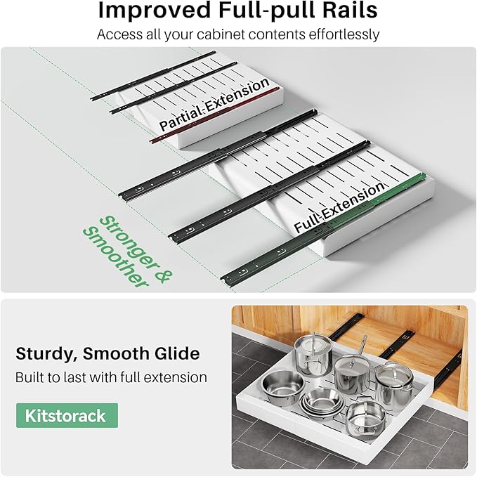 Pull out Cabinet Organizer, Expandable Heavy Duty Slide out Drawers Fixed - Image 4