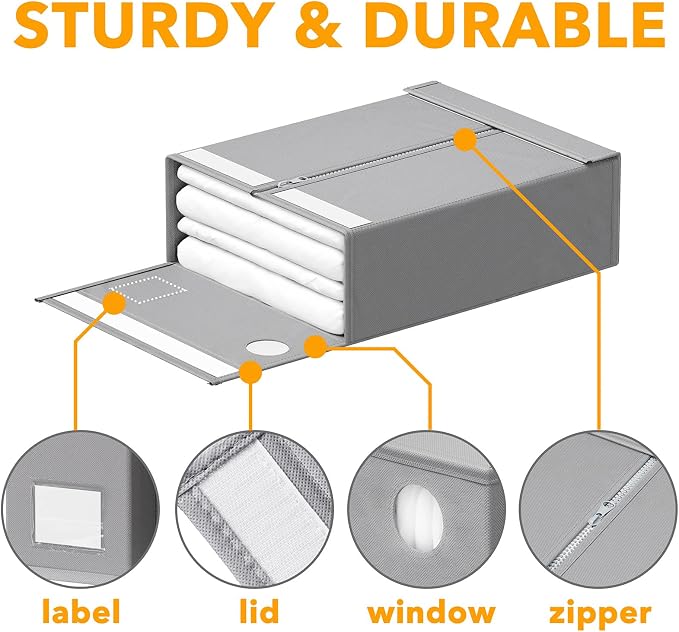 SpaceAid 4 Pack Bed Sheet Organizers and Storage, Foldable Organizer - Image 6