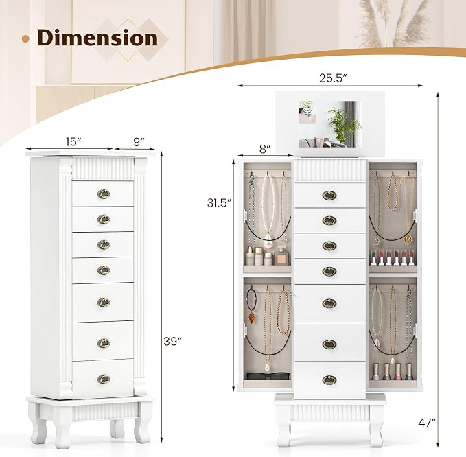 Giantex Standing Jewelry Cabinet - Image 3