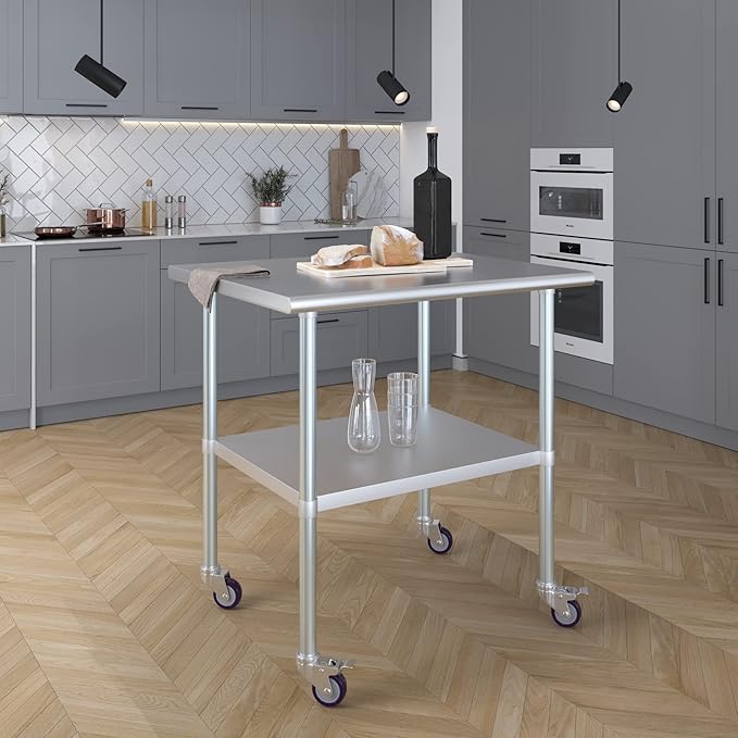 AmGood 30" x 36" Stainless Steel Work Table - Image 7