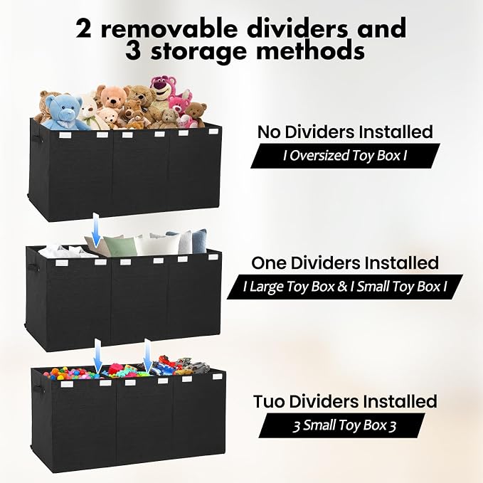 Extra Large Toy Box 167L, Sturdy Toy Storage Chest Organizer Bin Baskets - Image 3
