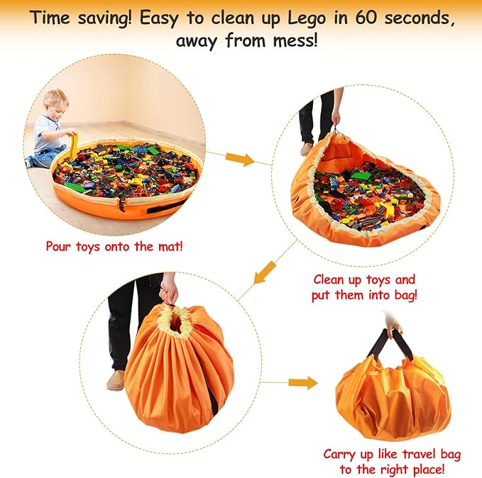 Toy Storage for Lego Play Mat Bag - Image 4